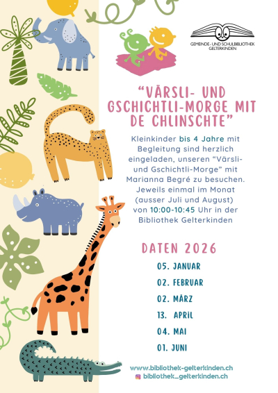 'Värsli + Gschichtli Morge  mit de Chlinschte'